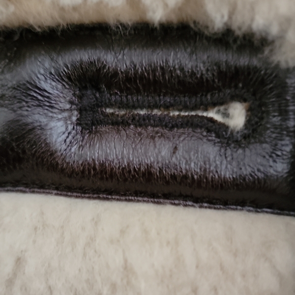 SHERPA & VEGAN LEATHER TRIM JACKET/GAP/CREAM - Picture 9 of 13